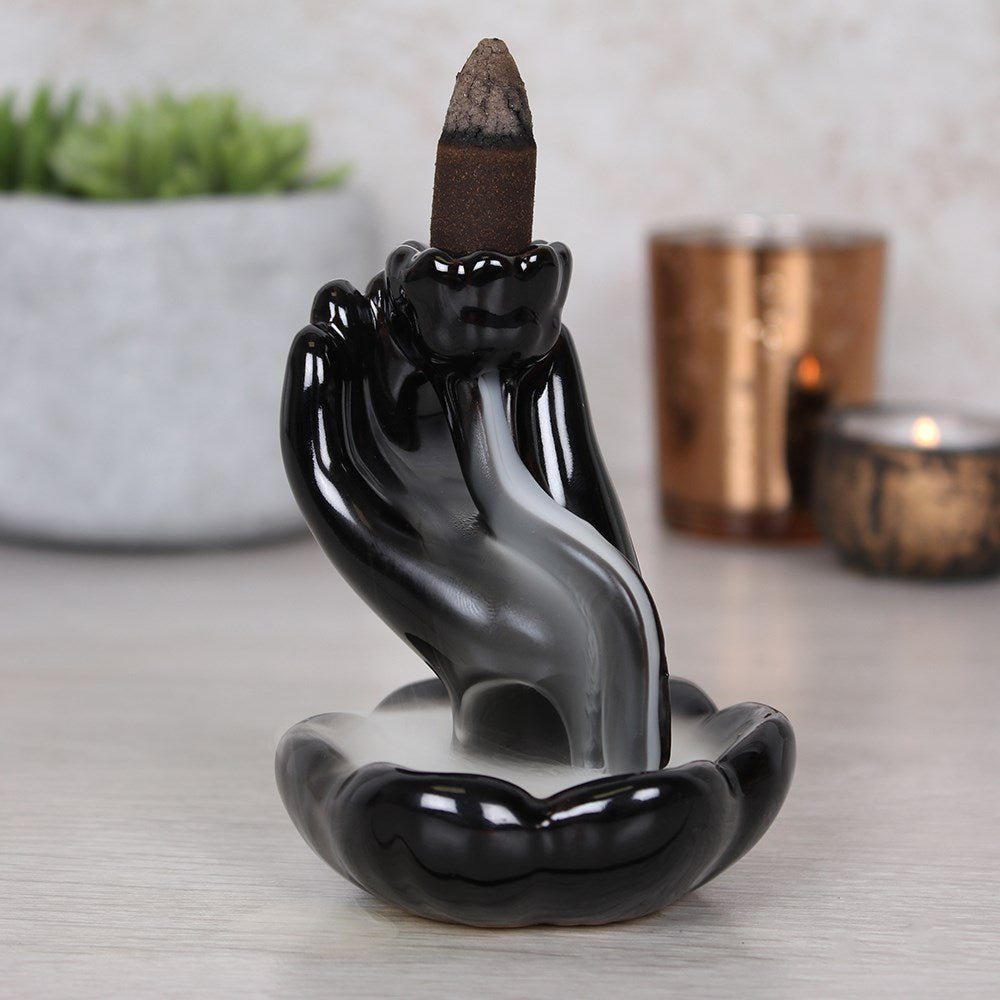 Lotus Flower & Hand Backflow Incense Burner - MarshallsHealthShop
