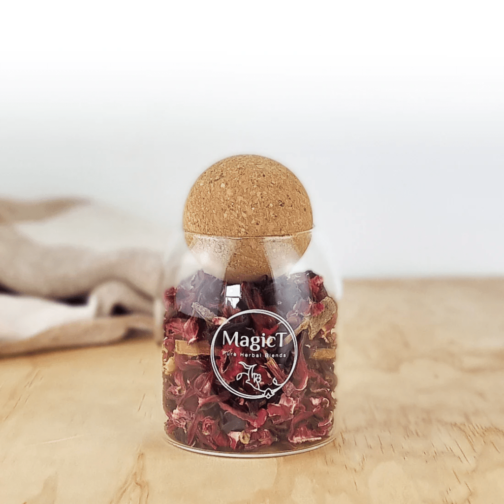 MagicT - Fitness - Hibiscus and Cinnamon Blend 60g Glass Jar - 1st Stop Marshall's Health Shop, Gift Shop! - Heath and Natural Therapy New Brighton Christchurch - Naturopath