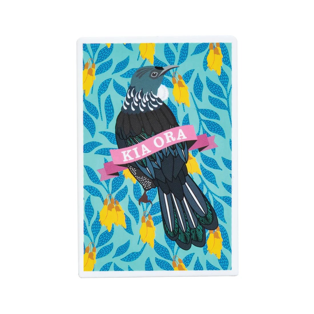 Magnet Metal Kia Ora Florals Tui - Blue - MarshallsHealthShop