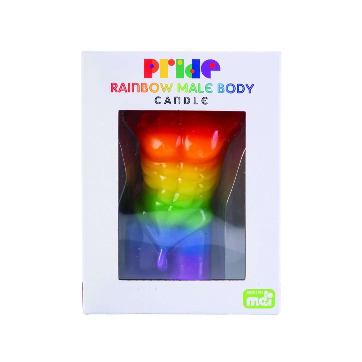 Male Body Candle Rainbow Pride - MarshallsHealthShop