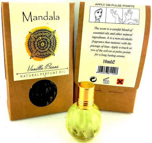 Mandala Natural Vanilla Bean Oil Perfume 10ml - MarshallsHealthShop