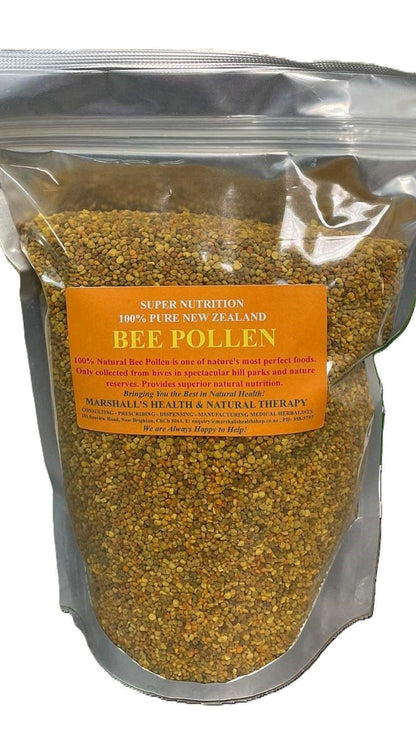 Marshall’s 100% Pure New Zealand Bee Pollen 100g 100% Pure New Zealand Bee Pollen is one of nature’s most perfect foods. Only collected from hives in spectacular hill parks and nature reserves. Provides superior natural nutrition and an excellent source of essential vitamins, minerals, and amino acids.