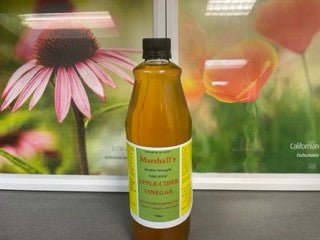 Marshall's Organic Apple Cider Vinegar - 1st Stop Marshall's Health Shop, Gift Shop! - Heath and Natural Therapy New Brighton Christchurch - Naturopath