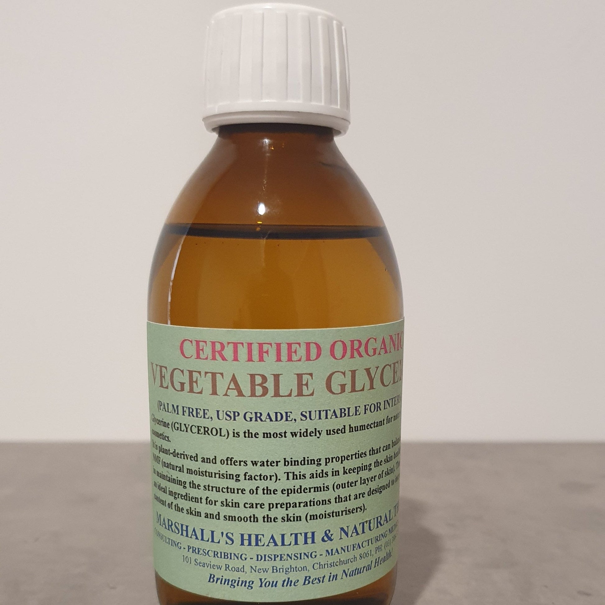 Marshall's Vegetable Glycerine Organic - MarshallsHealthShop