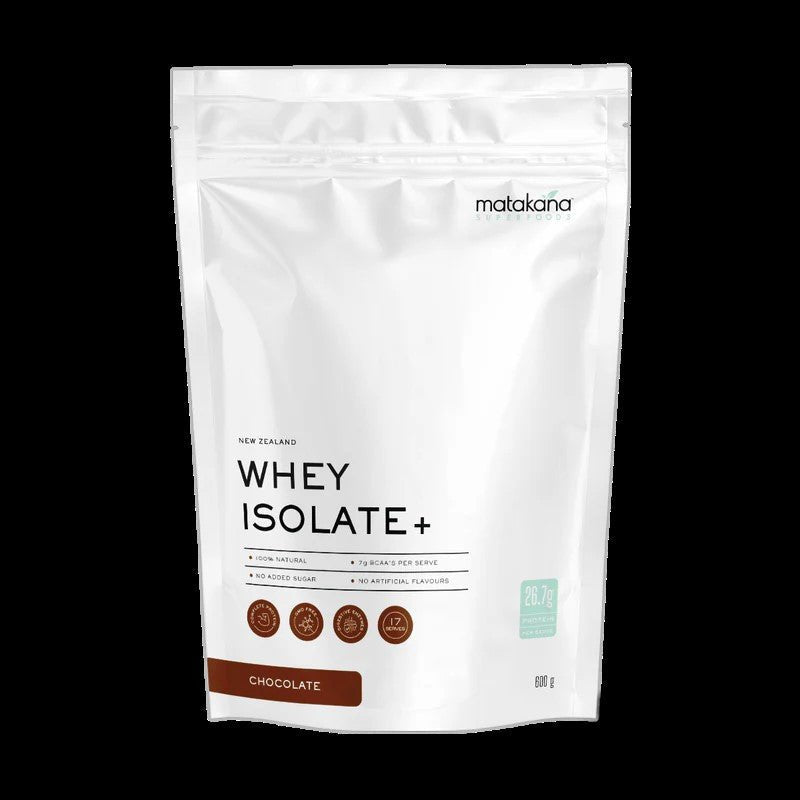 Matakana NZ Whey Isolate Protein+ Choc 600g - MarshallsHealthShop