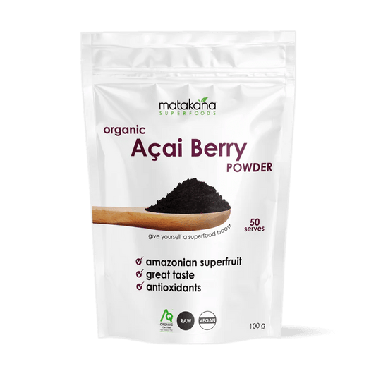 Matakana Organic Acai Berry Powder 100g - 1st Stop Marshall's Health Shop, Gift Shop! - Heath and Natural Therapy New Brighton Christchurch - Naturopath