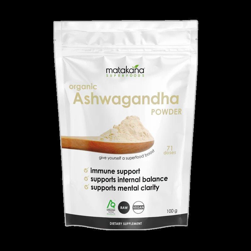 Matakana Organic Ashwagandha Powder 100g - MarshallsHealthShop
