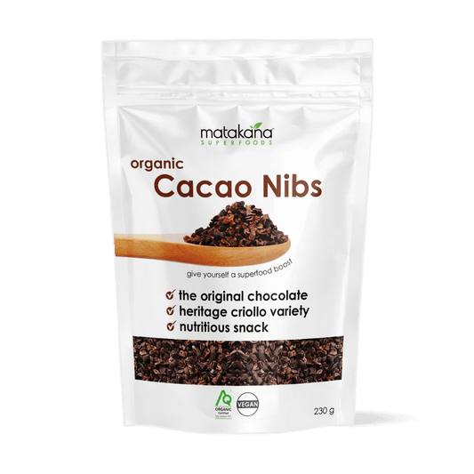 Matakana Organic Cacao Nibs 230g - 1st Stop Marshall's Health Shop, Gift Shop! - Heath and Natural Therapy New Brighton Christchurch - Naturopath