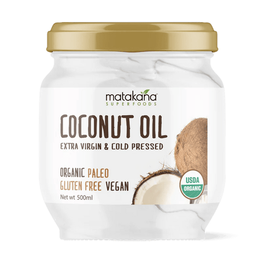 Matakana Organic Coconut Oil 500ml - Extra Virgin

Cold-pressed, Extra Virgin Coconut Oil from organically grown coconuts.

Our certified-organic Extra Virgin Coconut Oil is 100% natural with no bleaching, deodorising or emulsifying agents used during its manufacturing process (unlike many cheaper, tasteless and odourless coconut oils on the market).
1st Stop, Marshall's Health Shop!