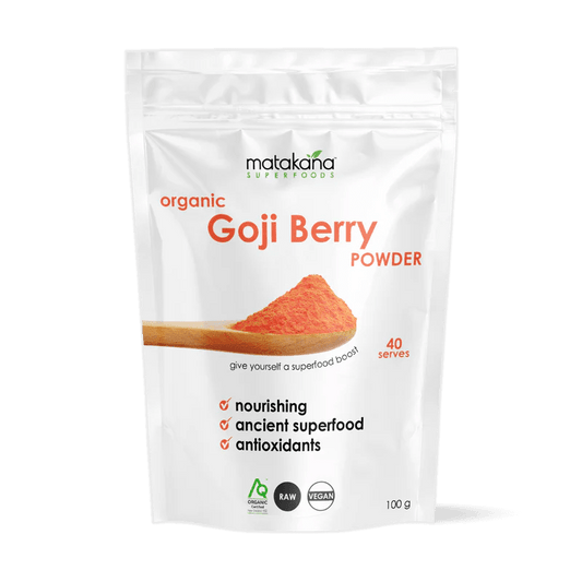 Matakana Organic Goji Berry Powder 100g - 1st Stop Marshall's Health Shop, Gift Shop! - Heath and Natural Therapy New Brighton Christchurch - Naturopath