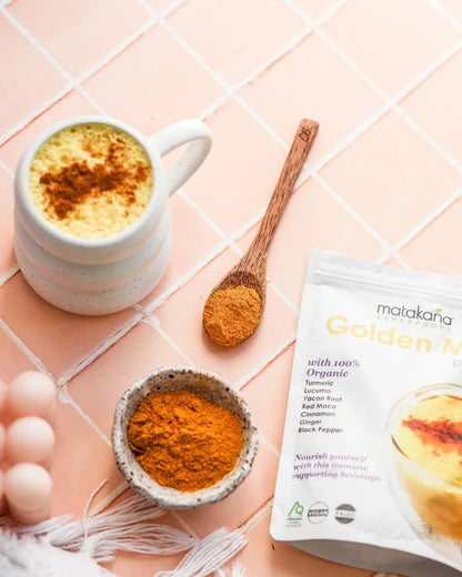 Matakana Organic Golden Milk Premix Powder 120g - 1st Stop Marshall's Health Shop, Gift Shop! - Heath and Natural Therapy New Brighton Christchurch - Naturopath