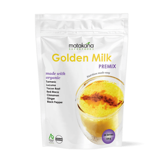 Matakana Organic Golden Milk Premix Powder 120g - 1st Stop Marshall's Health Shop, Gift Shop! - Heath and Natural Therapy New Brighton Christchurch - Naturopath