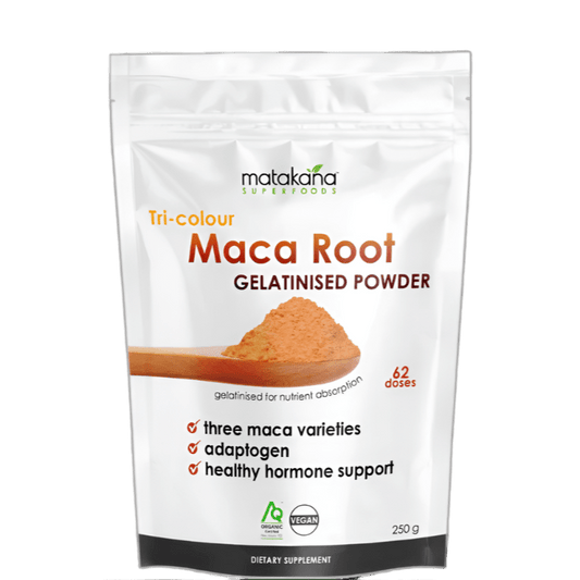 Matakana Organic Maca Root Gelatinised Powder 250g - 1st Stop Marshall's Health Shop, Gift Shop! - Heath and Natural Therapy New Brighton Christchurch - Naturopath