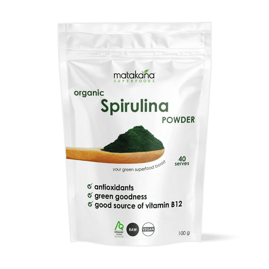 Matakana Organic Spirulina Powder 100g - 1st Stop Marshall's Health Shop, Gift Shop! - Heath and Natural Therapy New Brighton Christchurch - Naturopath