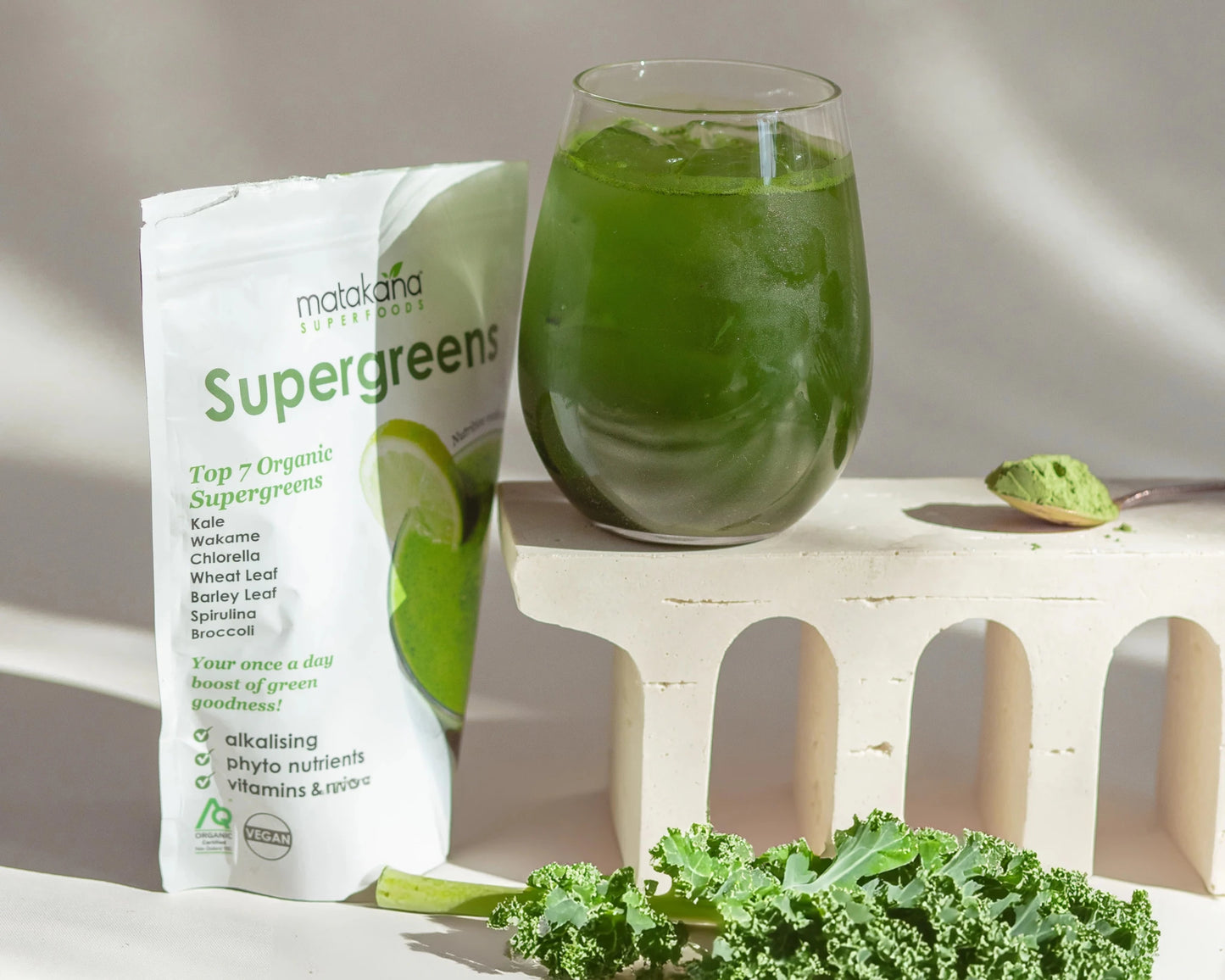 Matakana Organic Supergreens Powder - 1st Stop Marshall's Health Shop, Gift Shop! - Heath and Natural Therapy New Brighton Christchurch - Naturopath