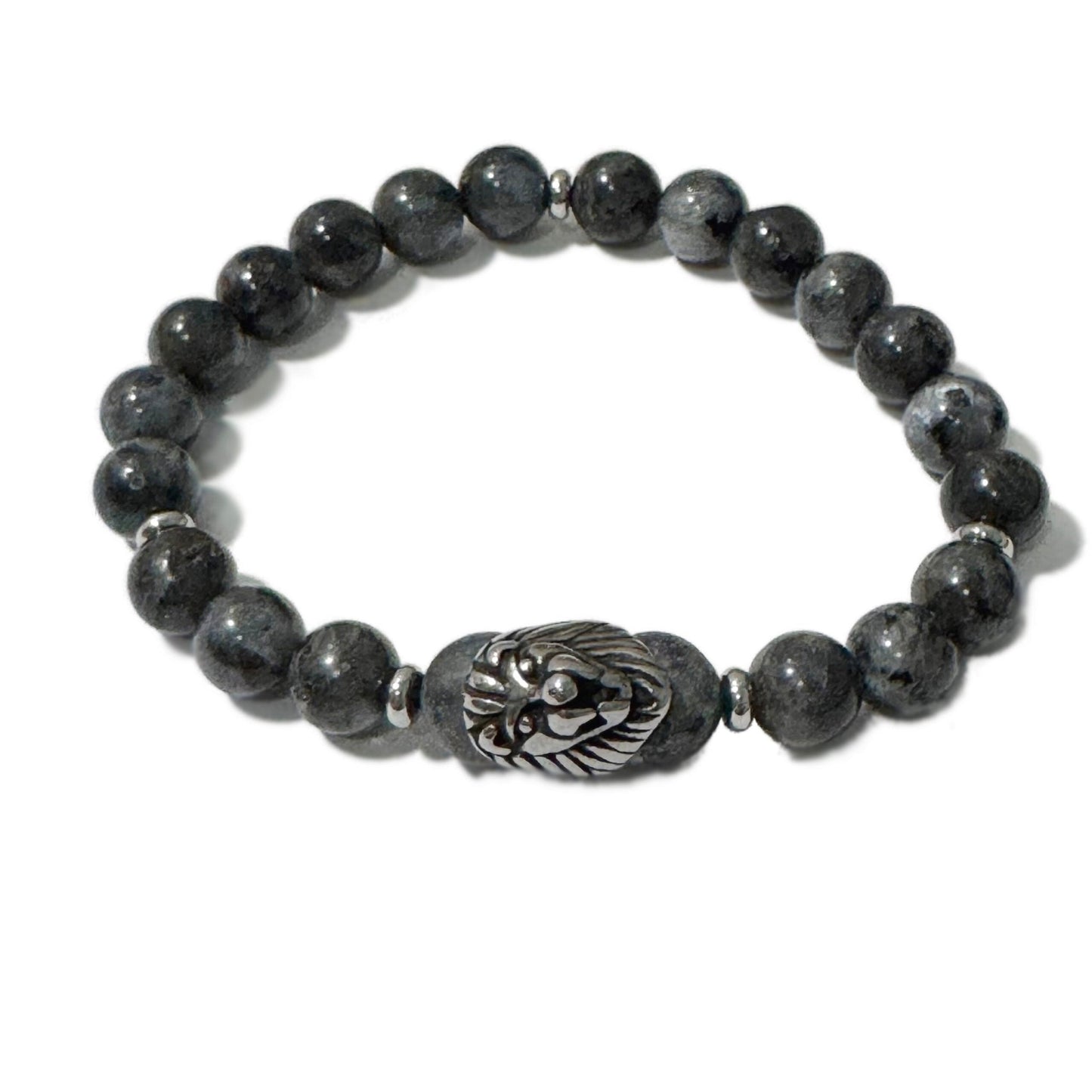 Men's Bracelet Dark Labradorite Lion Head Bead - 1st Stop Marshall's Health Shop, Gift Shop! - Heath and Natural Therapy New Brighton Christchurch - Naturopath