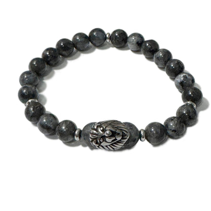 Men's Bracelet Dark Labradorite Lion Head Bead - 1st Stop Marshall's Health Shop, Gift Shop! - Heath and Natural Therapy New Brighton Christchurch - Naturopath