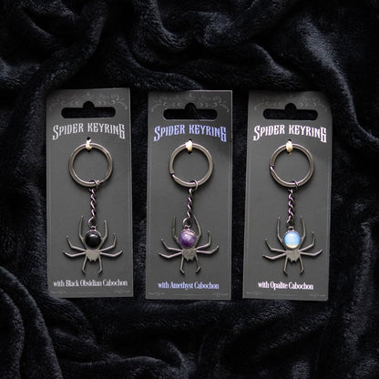 Metal and Crystal Spider Keyrings - MarshallsHealthShop