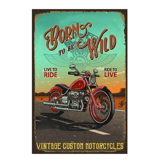 Metal Wall Art Born To Ride Raised - MarshallsHealthShop