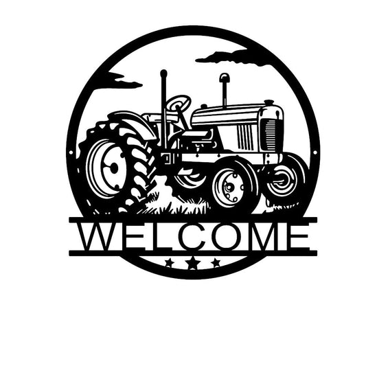 Metal Wall Art Classic Tractor Welcome - MarshallsHealthShop