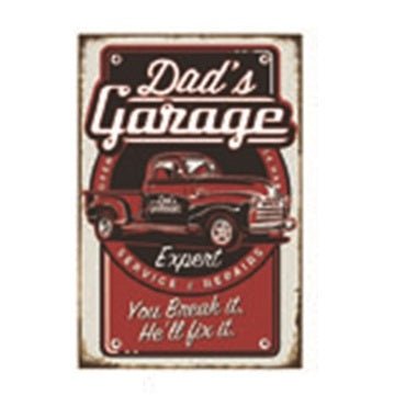 Metal Wall Art Dads Garage Raised - MarshallsHealthShop