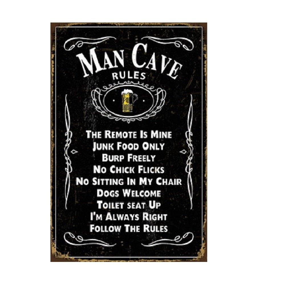 Metal Wall Art Man Cave Rules - MarshallsHealthShop