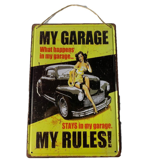 Metal Wall Art My Garage Rules - MarshallsHealthShop