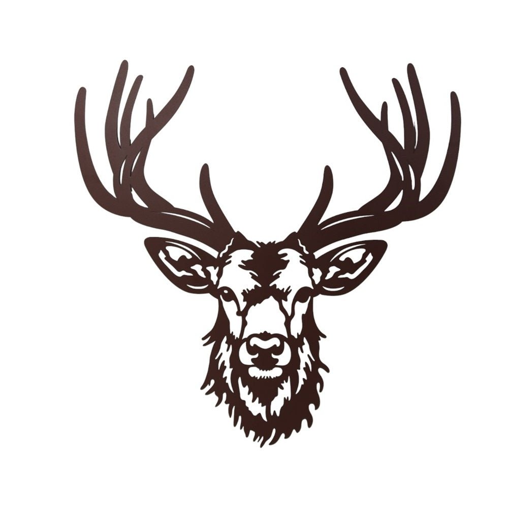 Metal Wall Art Red Stag Head Rustic - MarshallsHealthShop