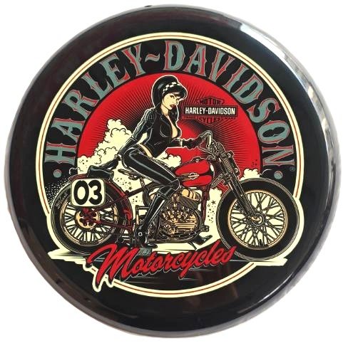 Metal Wall Art Round Harley (03 On Wheel) - 1st Stop Marshall's Health Shop, Gift Shop! - Heath and Natural Therapy New Brighton Christchurch - Naturopath