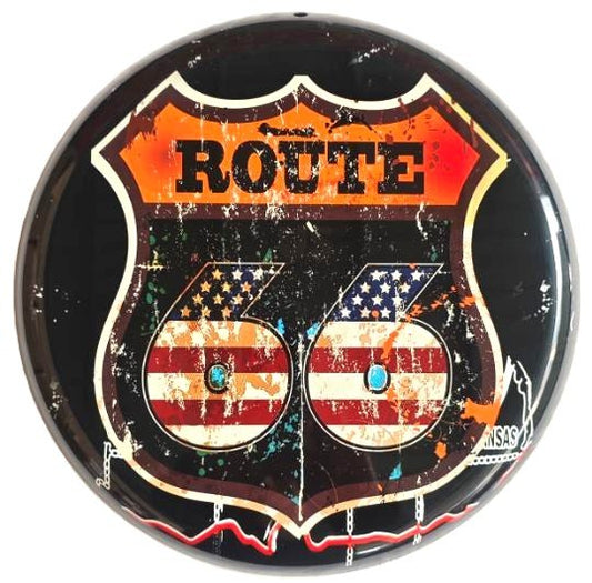 Metal Wall Art Round Route 66 - 1st Stop Marshall's Health Shop, Gift Shop! - Heath and Natural Therapy New Brighton Christchurch - Naturopath