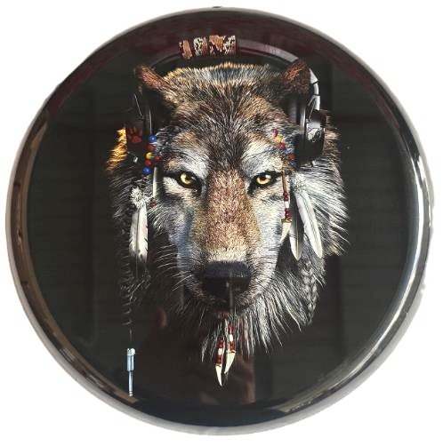 Metal Wall Art Round Wolf Headphones - 1st Stop Marshall's Health Shop, Gift Shop! - Heath and Natural Therapy New Brighton Christchurch - Naturopath