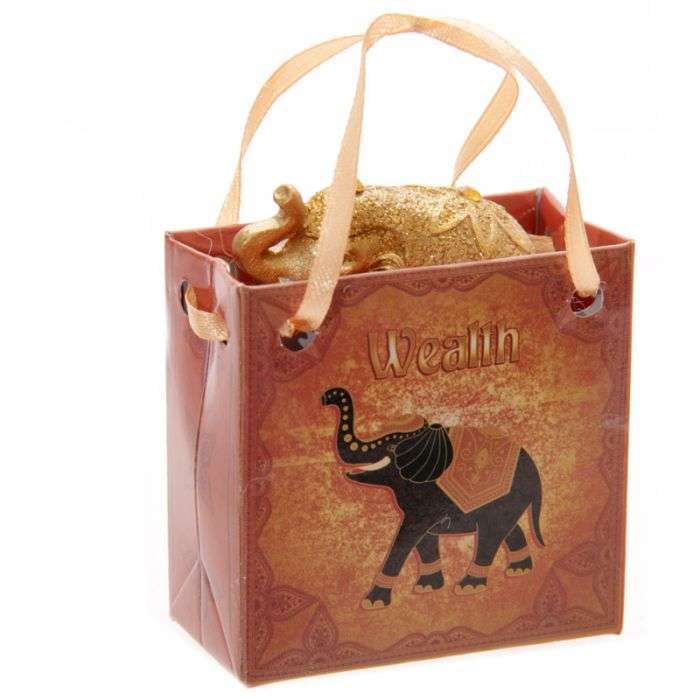Metallic Glitter Lucky Elephant in a Mini Gift Bag - MarshallsHealthShop