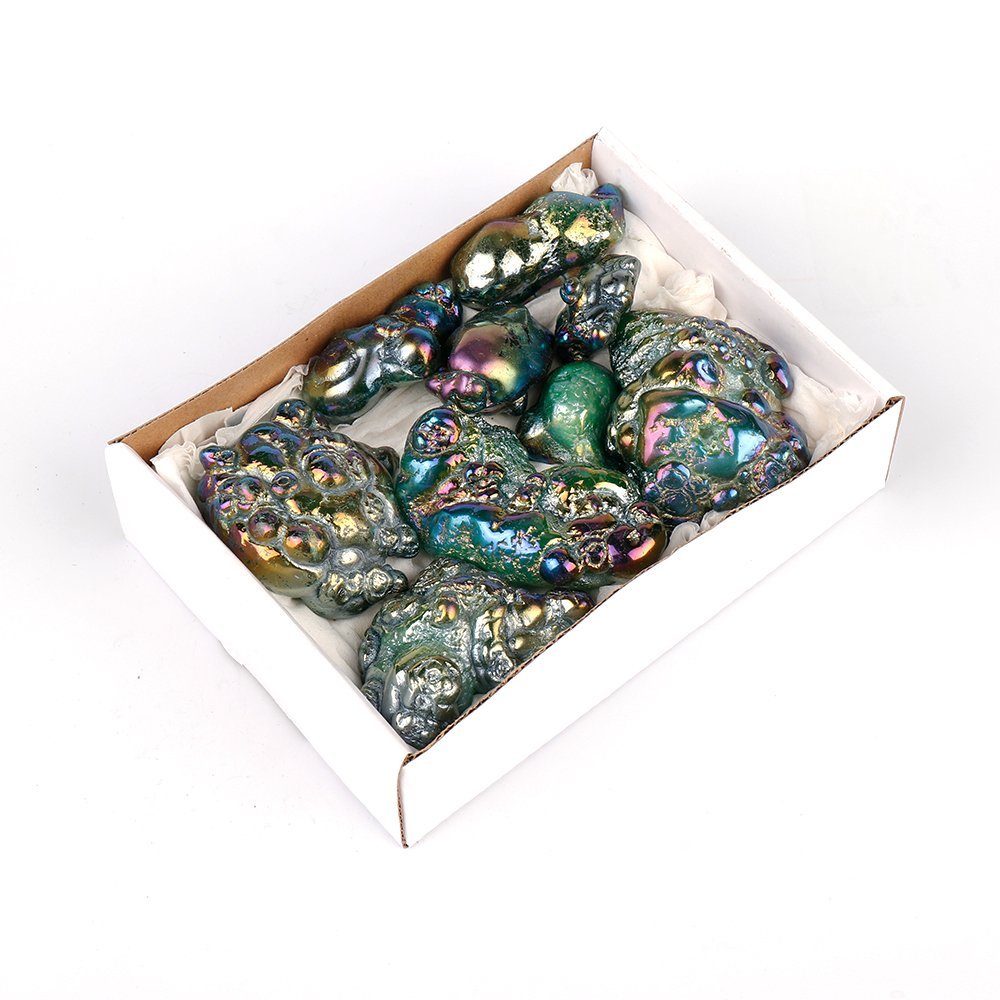 Mini Crystal Aura Bubble Agate - Green - MarshallsHealthShop