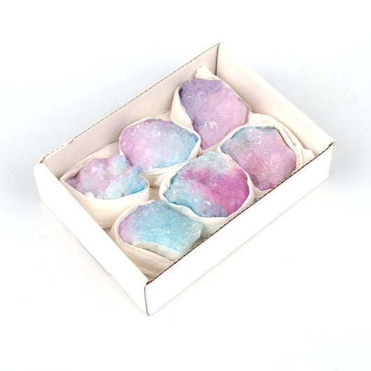 Mini Crystal Aura Geode Quartz - Aqua Blue & Purple - MarshallsHealthShop