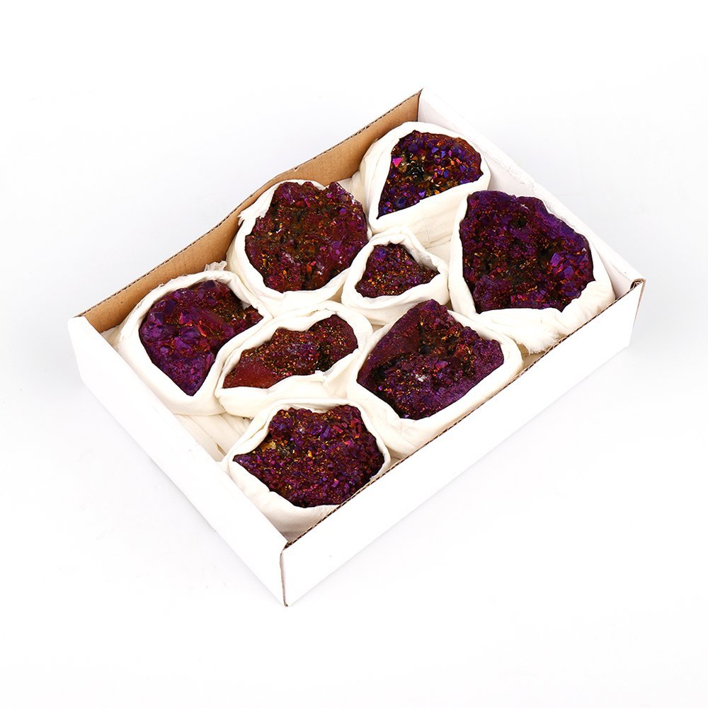 Mini Crystal Aura Geode Quartz - Purple - MarshallsHealthShop