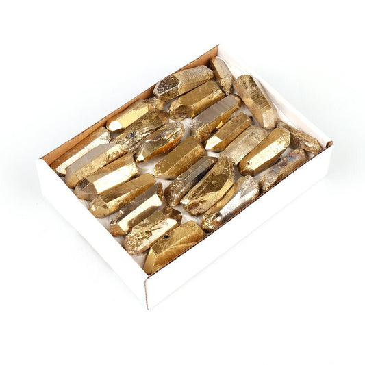 Mini Crystal Aura Quartz Point - Gold - MarshallsHealthShop