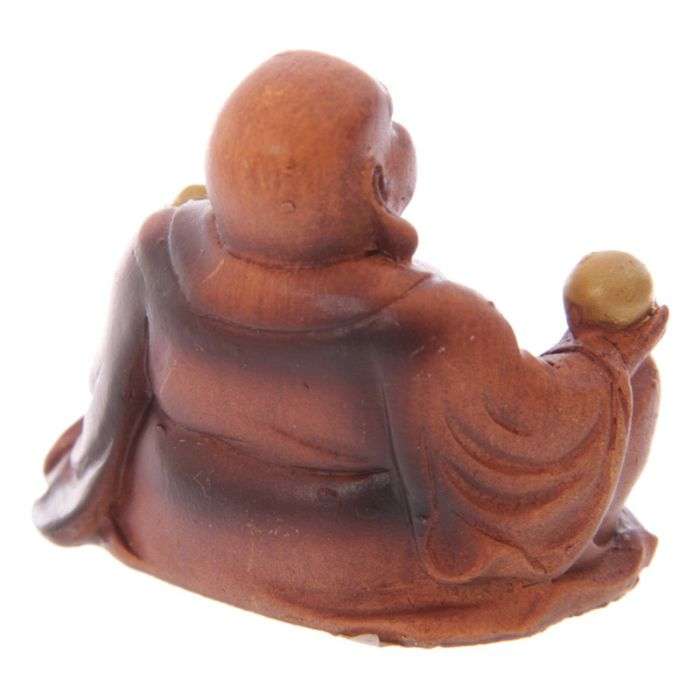 Mini Wood Effect Lucky Buddha Collectable - MarshallsHealthShop