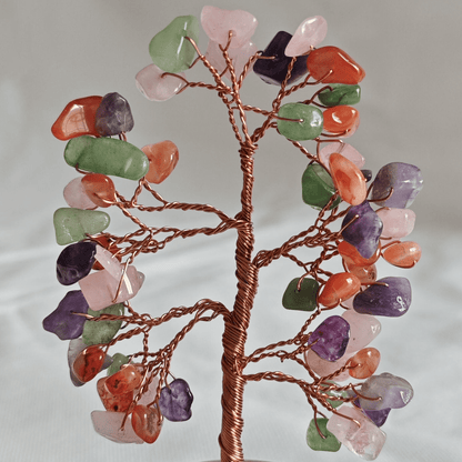 Mixed Stone Gemstone Tree Ceramic Base - MarshallsHealthShop
