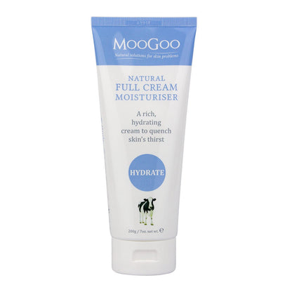 MooGoo Full Cream Moisturiser 200ml - 1st Stop Marshall's Health Shop, Gift Shop! - Heath and Natural Therapy New Brighton Christchurch - Naturopath