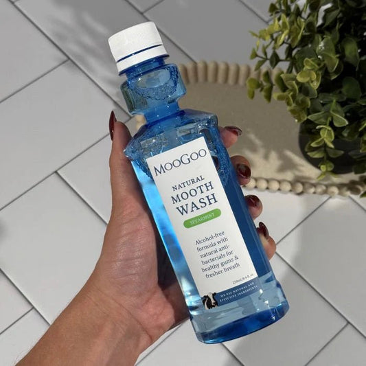 MooGoo Moothwash 250ml (Spearmint) - 1st Stop Marshall's Health Shop, Gift Shop! - Heath and Natural Therapy New Brighton Christchurch - Naturopath