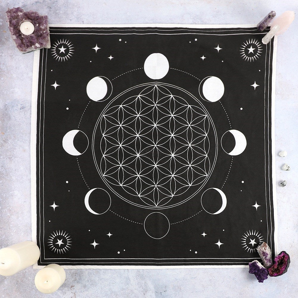 Moon Phase Crystal Grid Altar Cloth - MarshallsHealthShop