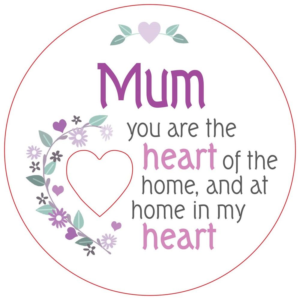 Mum Piece of My Heart Magnet&nbsp;
W:7 x D:7 cm - Magnet - 7 cm Diameter, MDF Magnets with Cut out Heart.

1st Stop, Marshall's Health Shop, Gift Shop!
SKU: RCPHM01