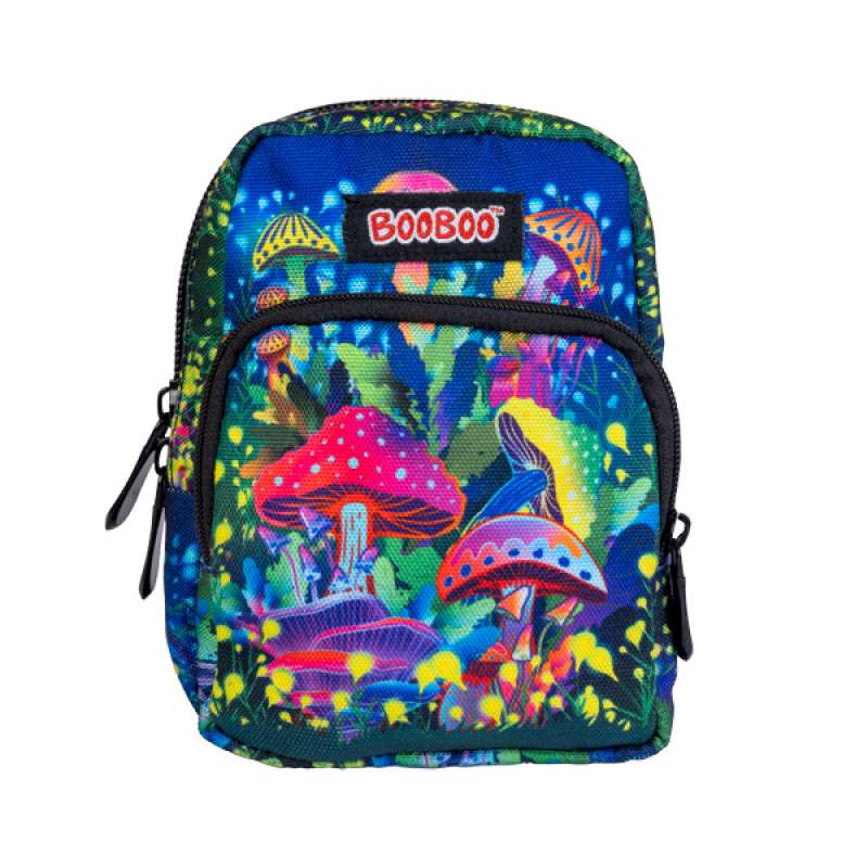Mushroom BooBoo Backpack Mini
Fun and functional mini backpack!
Features a vibrant design of glowing mushrooms and flower buds against a vivid deep blue background
Elastic backpack straps and sturdy carabiner clip allow for multiple ways to wear or attach
Wear on your arm or belt, attach to your keys or give your backpack its own min backpack! 1st Stop, Marshall's Health Shop, Gift Shop!