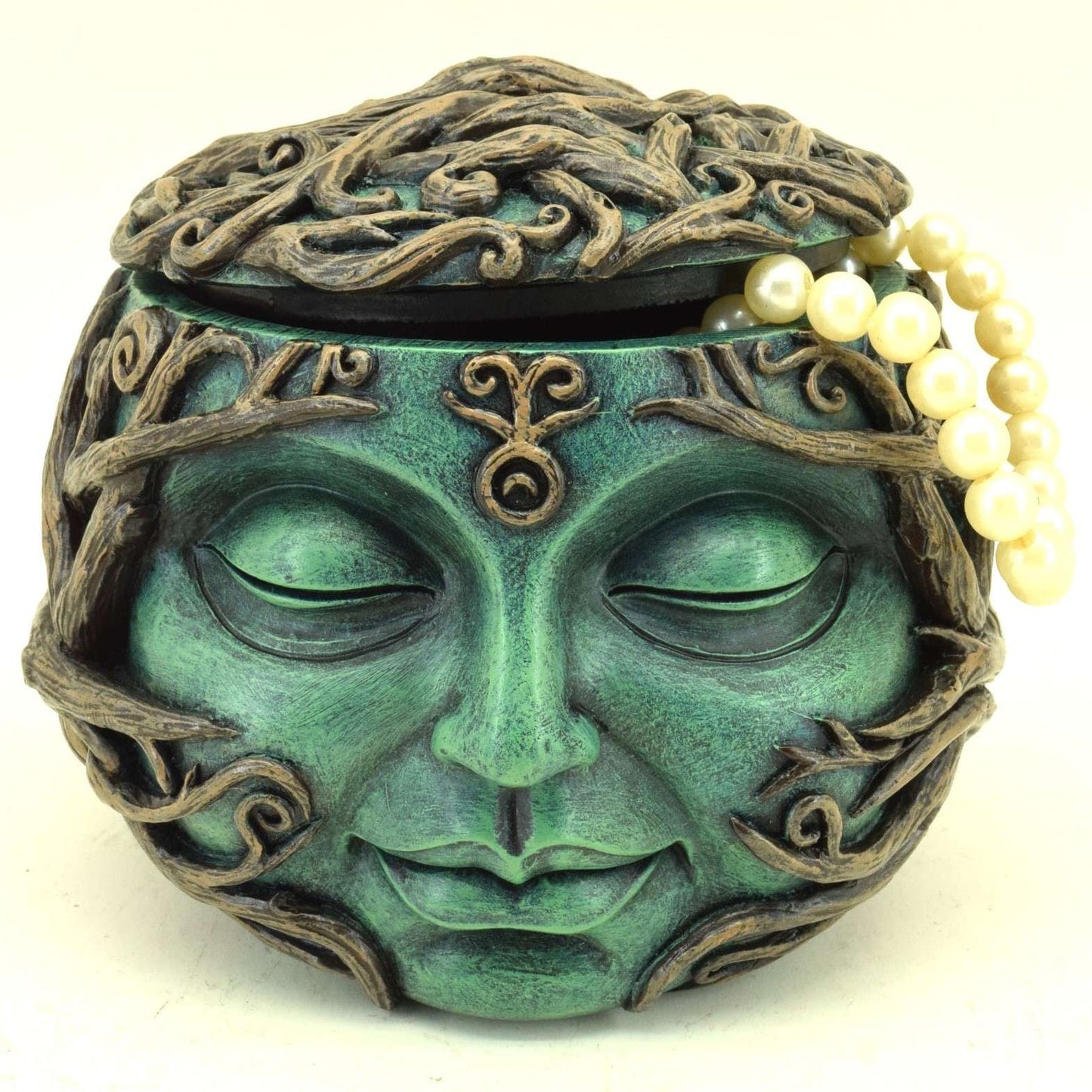 Mystical Tree Spirit Trinket Box
Enchanted Green Face with Vine Detailing
13x13x10.5CM
1st Stop, Marshall's Health Shop, Gift Shop!

SKU: MK414
