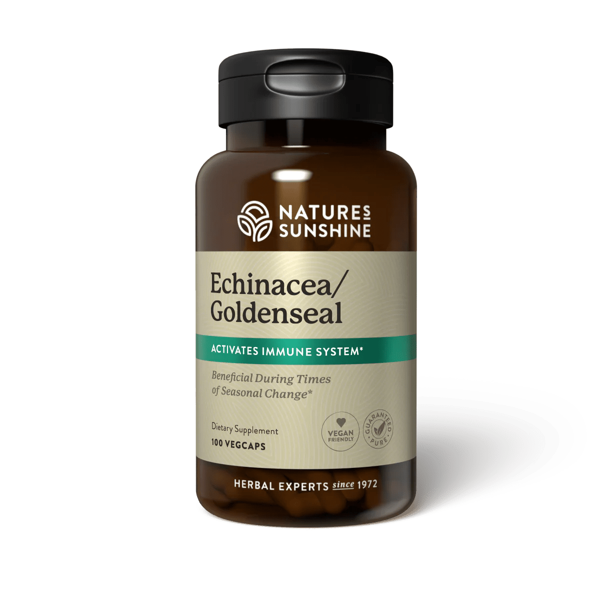 Natures Sunshine Echinacea Goldenseal 100 Vege Capsules - MarshallsHealthShop