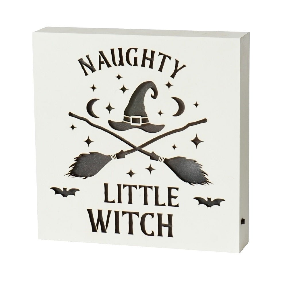 Naughty Witch Colour Changing LED Plaque - MarshallsHealthShop