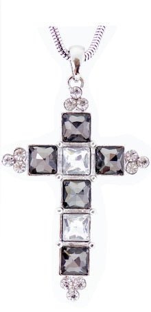 Neck Lace Crystal & Black Cross# - 1st Stop Marshall's Health Shop, Gift Shop! - Heath and Natural Therapy New Brighton Christchurch - Naturopath#