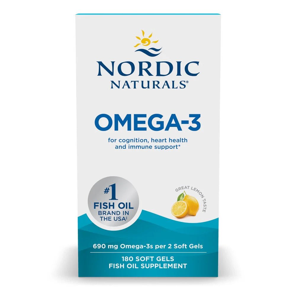 NORDIC Omega - 3 Lemon 180 Soft Gels - MarshallsHealthShop