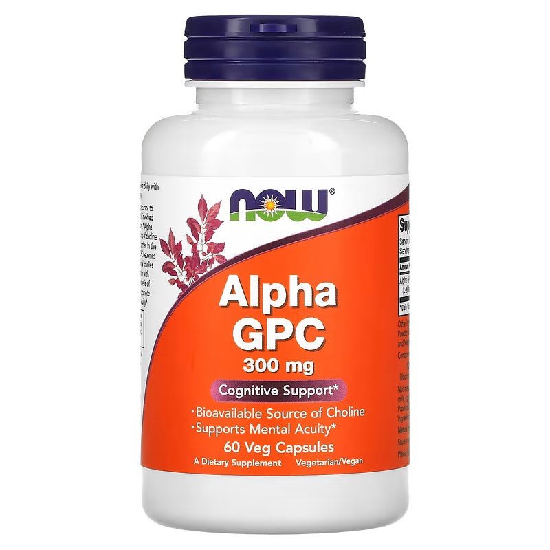 NOW Foods Alpha GPC 300mg 60 Veg Capsules - 1st Stop Marshall's Health Shop, Gift Shop! - Heath and Natural Therapy New Brighton Christchurch - Naturopath