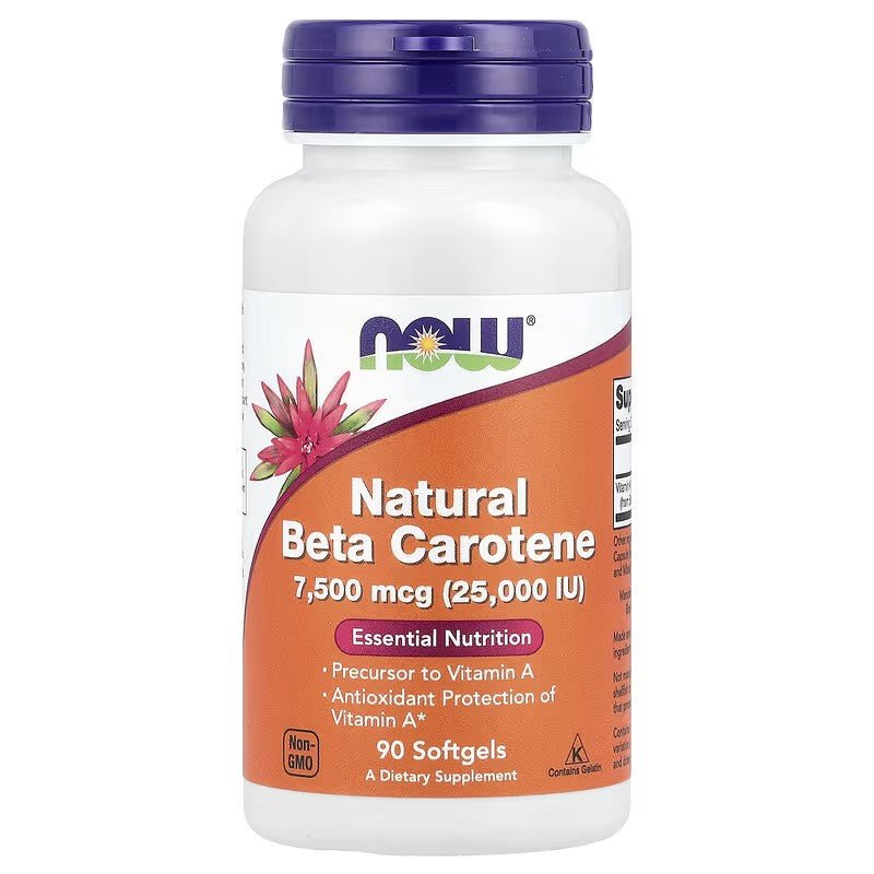 NOW Foods Beta Carotene 25000IU 90 Softgels - 1st Stop Marshall's Health Shop, Gift Shop! - Heath and Natural Therapy New Brighton Christchurch - Naturopath